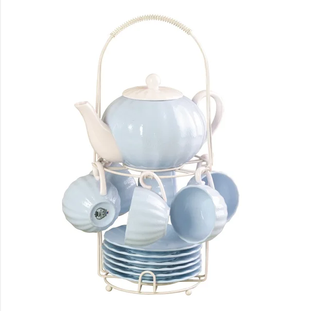 Coffee set with metal stand