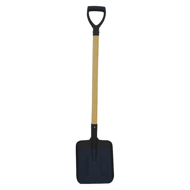 Wooden handle shovel plastic D grip