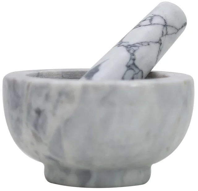 Marble mortar and pestle