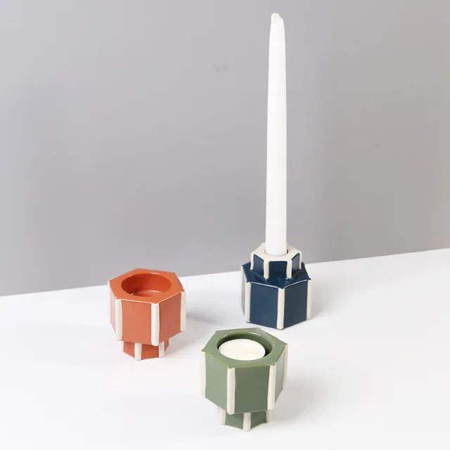 Candle holder,dual use,wax resist, non glaze
