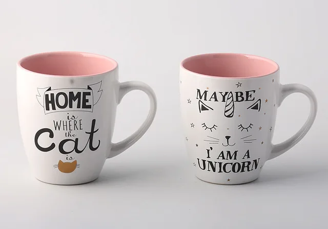 ZH1921-H490 cat design collection stoneware 350cc milk mug