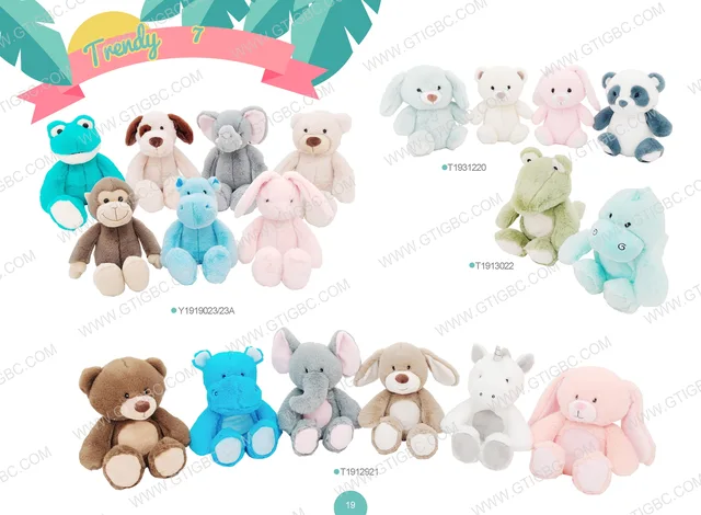 Frog Dog Elephant Bear Monkey Hippo Rabbit Crocodile Panda Unicorn Gtst Plush Toy