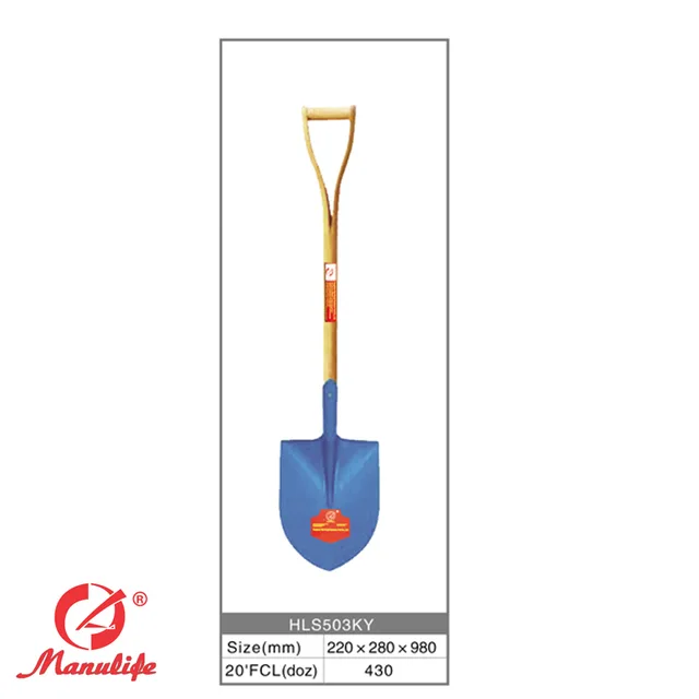 Short wood handle shovel