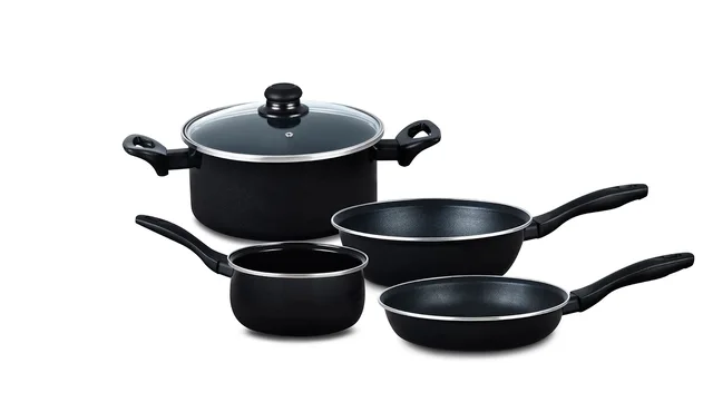 Long-lasting nonstick enamel steel cookware set