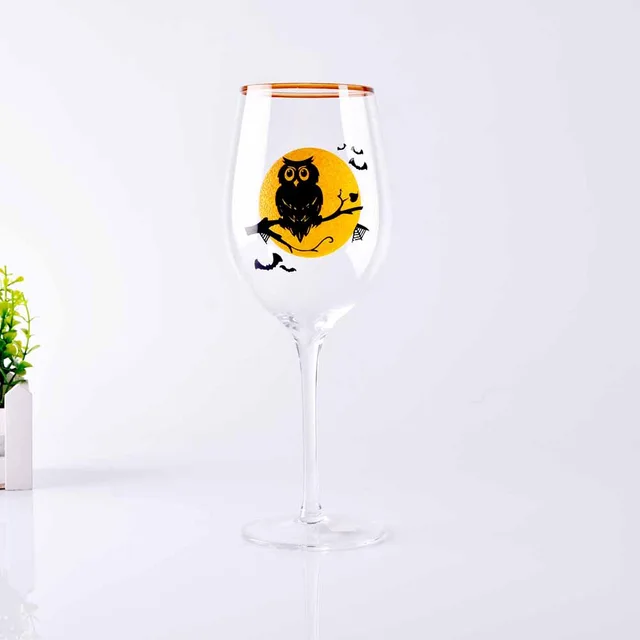 Special owl Halloween red wine glasses, goblets, white wine glasses