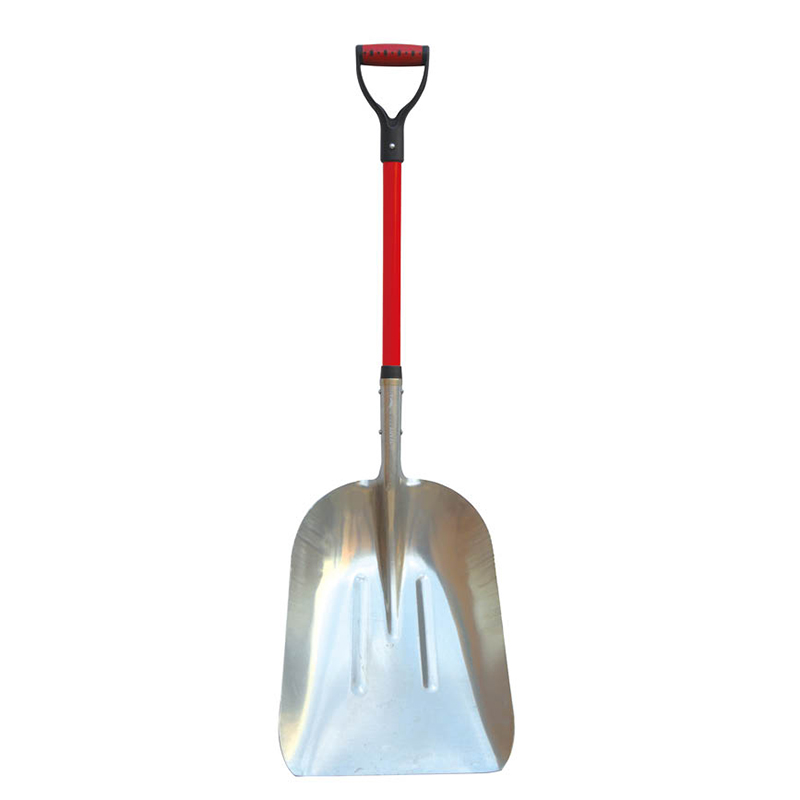 Fiberglass handle alu shovel plastic D grip