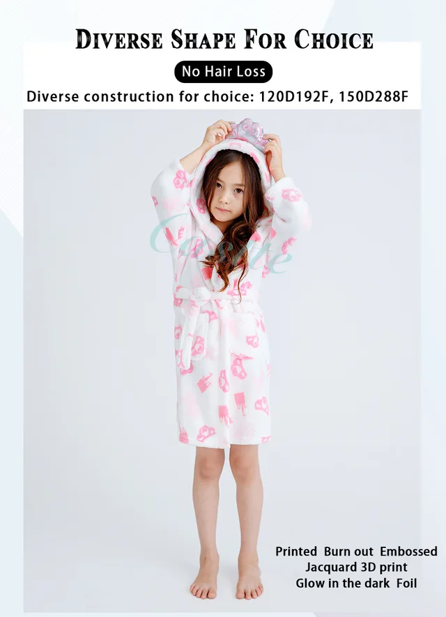 Kids Flannel Fleece Hoodie Robe