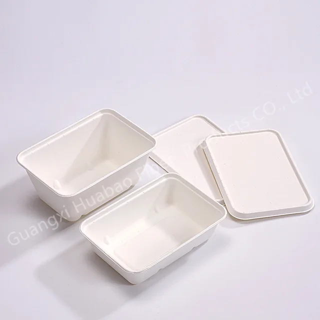 Biodegradable packaging products eco-friendly disposable bagasse pulp food container for office