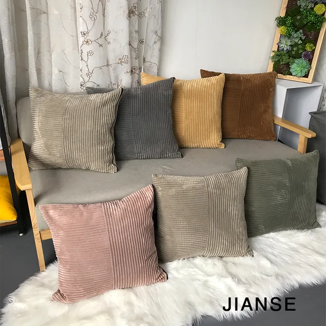 CUSHION K5001 Good Design Cordury Connection with Copper Zipper Northern European Cushion Cover Decorative Pillow Case