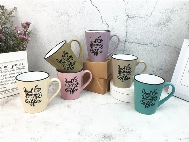 11OZ ceramic mug “Good morning starts with coffee ” mug for tea and coffee for home restaurant 340 ml 1OZ coffee mug