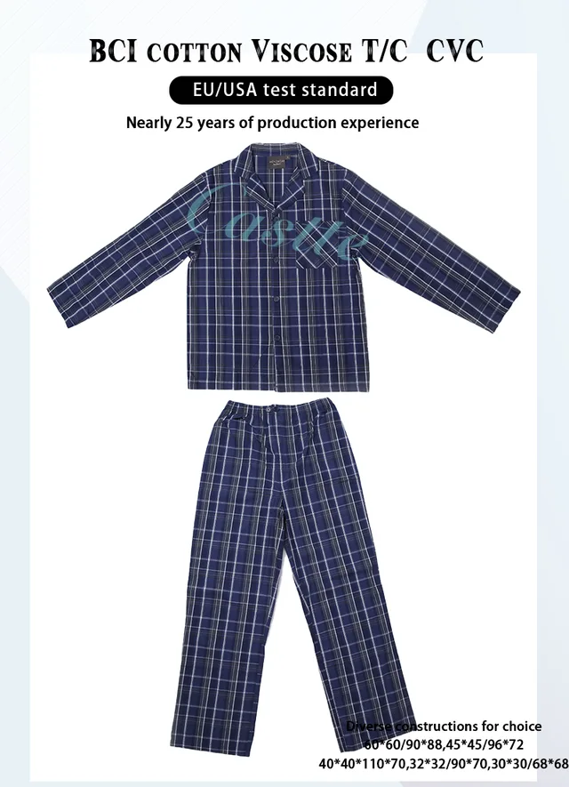 Mens Y/D Poplin Pj Set
