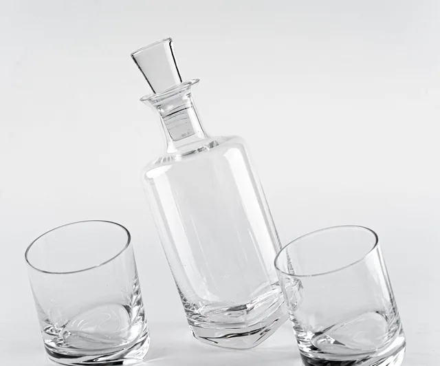 S/3 Clear drinkingware set 1decanter & 2 cups，GLASSWARE