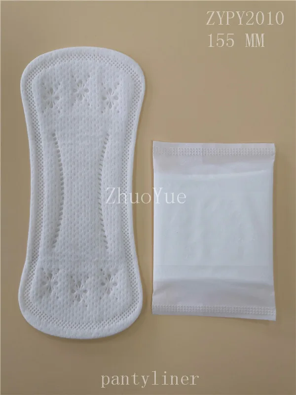 Disposable pantyliners with cottony soft 155mm for feminine menstrual