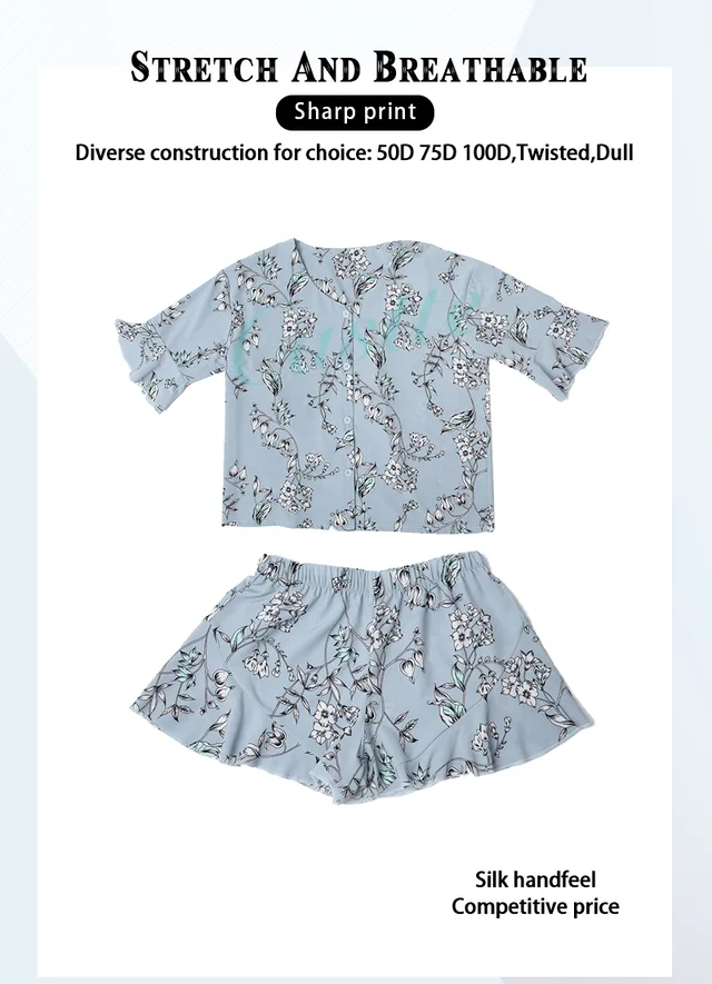 Ladeis AOP Stretch Fabric Pajama Set
