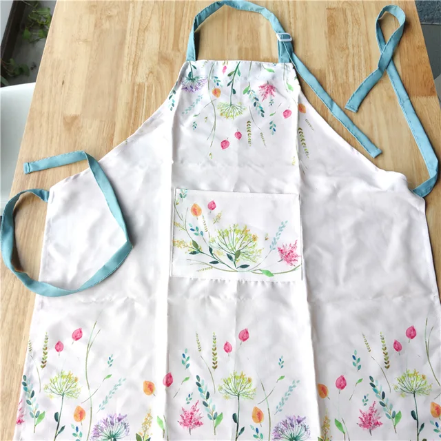 Eco-Friendly Kitchen Apron Printed Sleeveless Cotton Linen Aprons Men Women Home Cleaning Tools