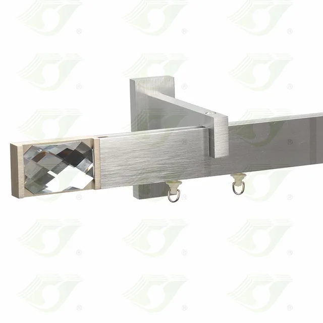 Aluminum curtain rail,European Style Modern Curtain track Aluminum sliding high class square curtain track