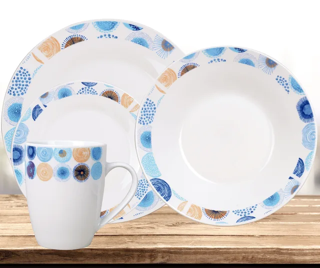 16 Piece Porcelain Dinnerware Set Full Decal