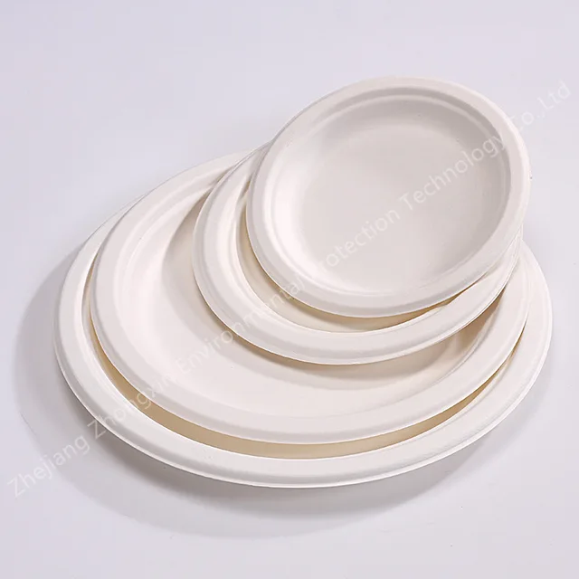 Bagasse round plate(6/7/9/10 inch)