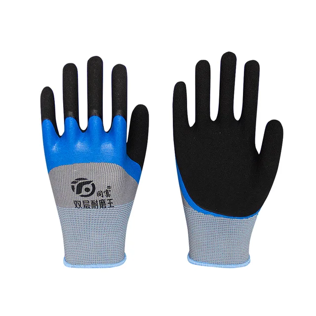 Hot Sale TONGFU double latex with nylon wear resistant working gloves