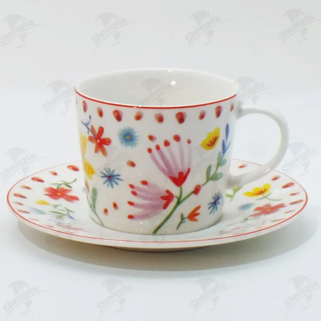 220ML Cup&Saucer with Flower Design