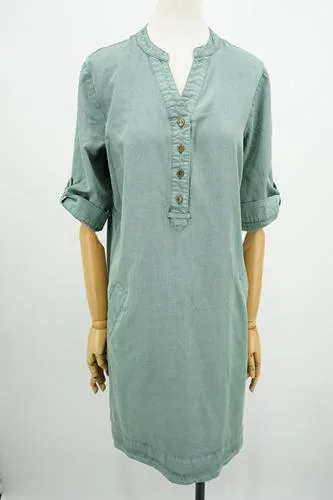 85%tencel 15%linen 180G GARMENT DYED LADIES DRESS