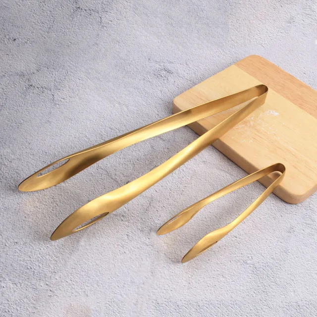 Copper plated stainless steel food tongs