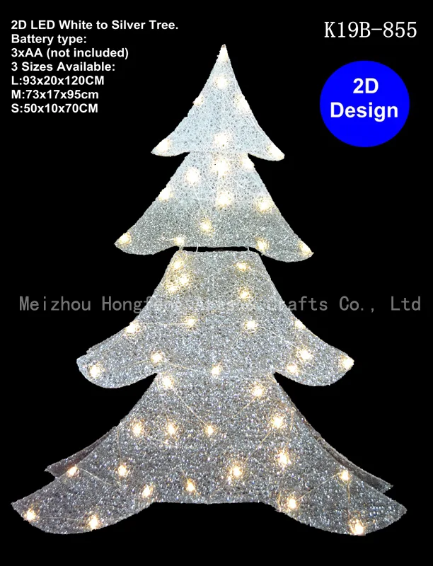 LED Pre lit Mesh material white to Champagne gold glitter Christmas Tree decor-2D design, xmas tree