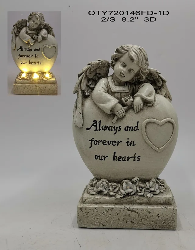 Cemetery angel with LED