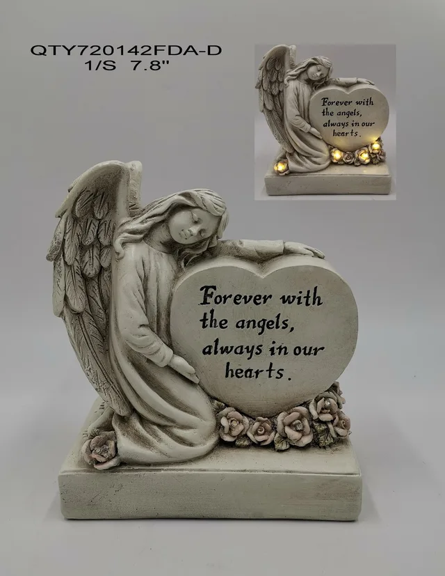 Cemetery angel with LED