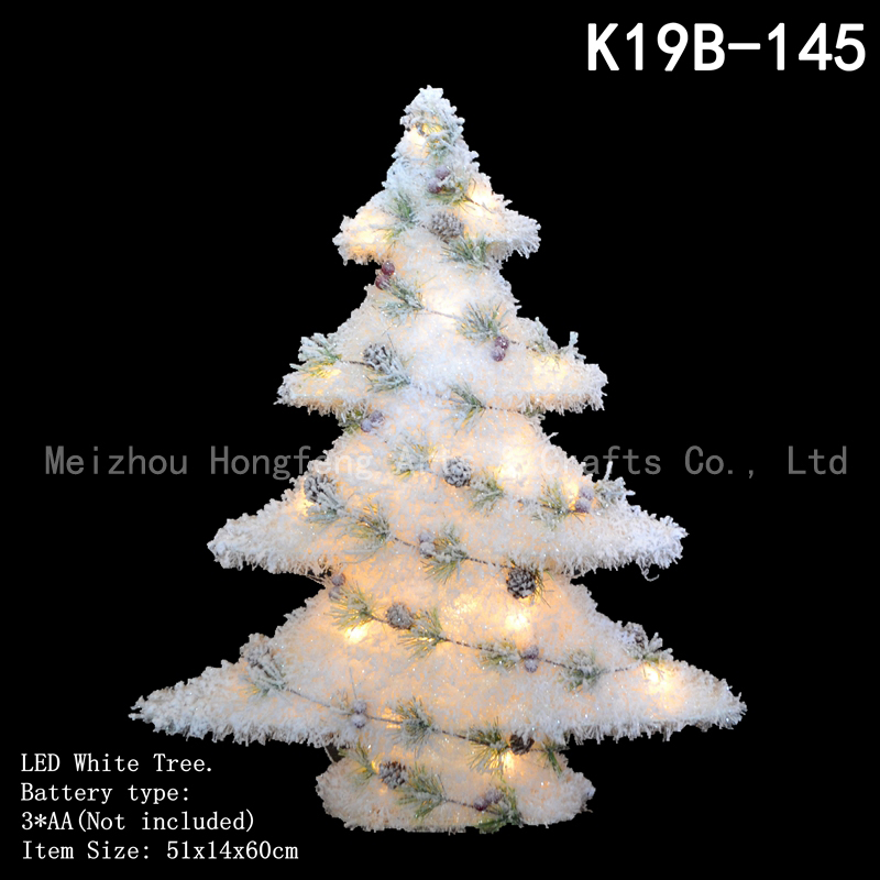 Pre lit LED white Christmas Tree decor. xmas tree
