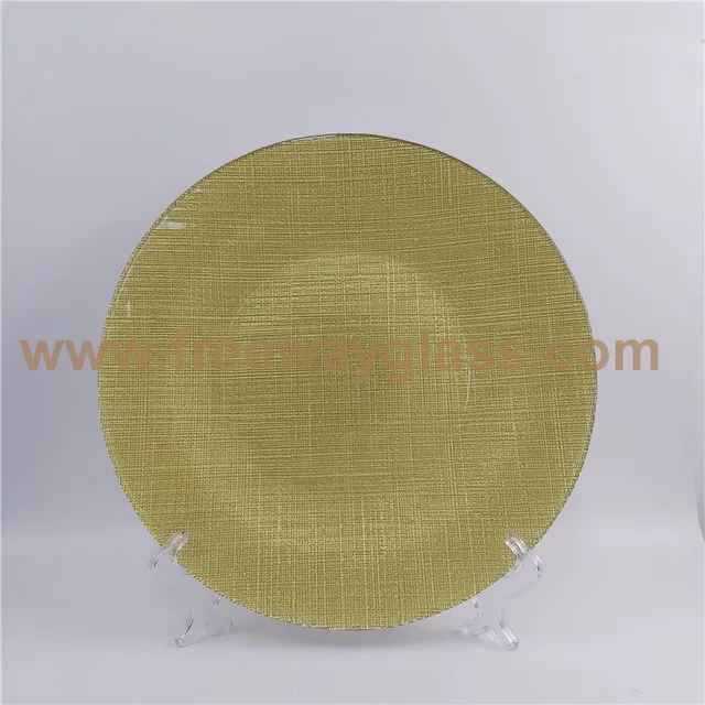 Glass Plate with gold color