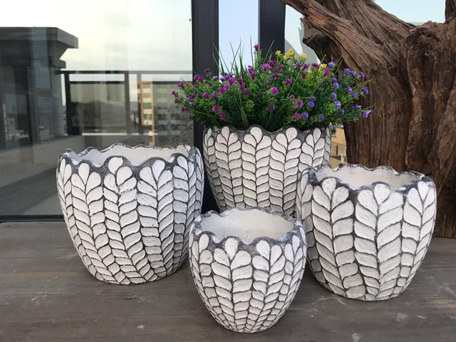 Cement flower pot