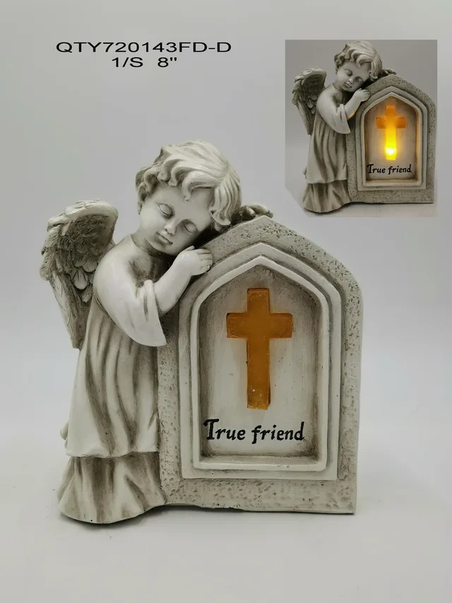 Cemetery angel with LED