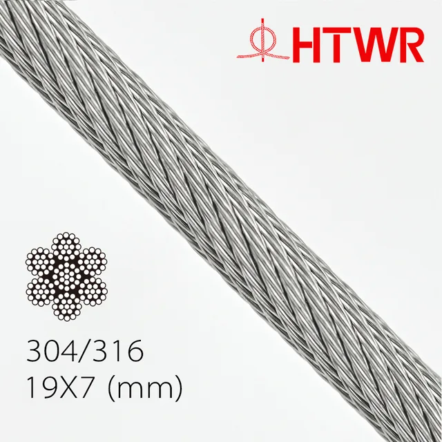 19X7 Stainless Steel Aircraft Cable Type 304/316