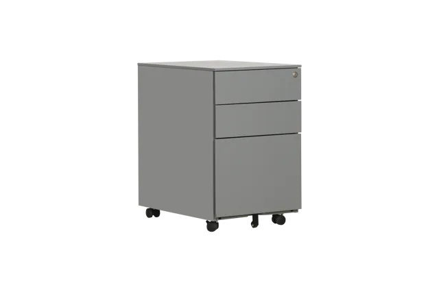 Grey 3 Drawer Mobile Pedestal with Flush Front