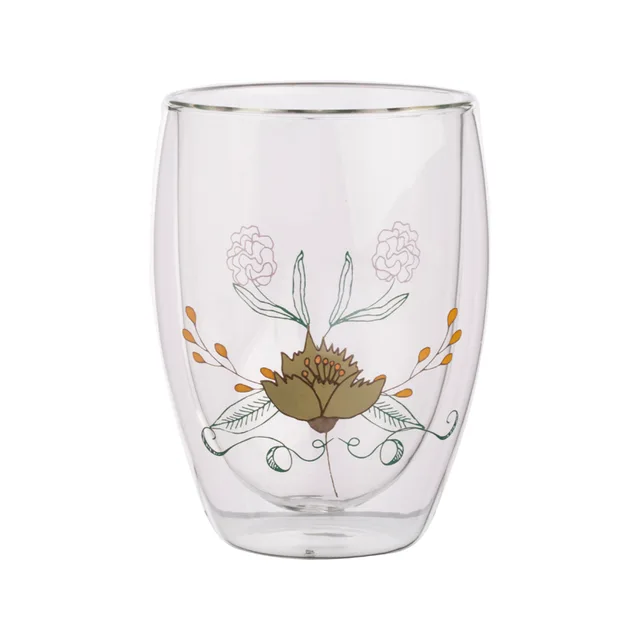 Clear Double Wall glass with decal