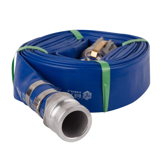 2“ w.p 2bar blue lay falt hose irrigation discharge for agriculture with connector