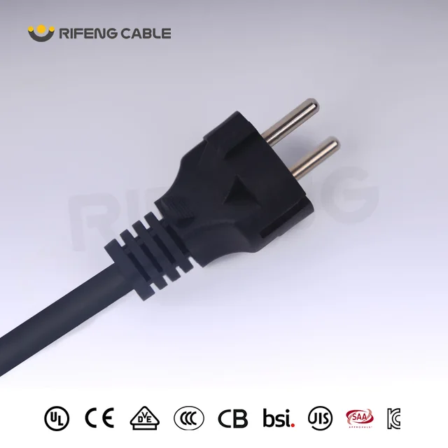 Black VDE Standard Plug for Home Appliance Plug Cord