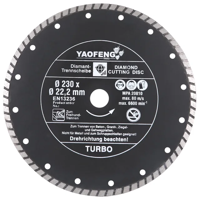 230mm Turbo Type Diamond Cutting Disc