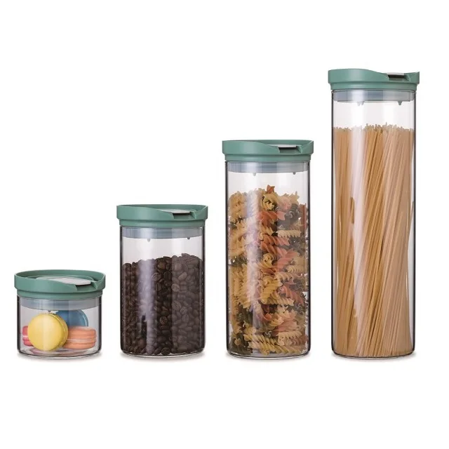 Borosilicate glass storage jar 4pc set