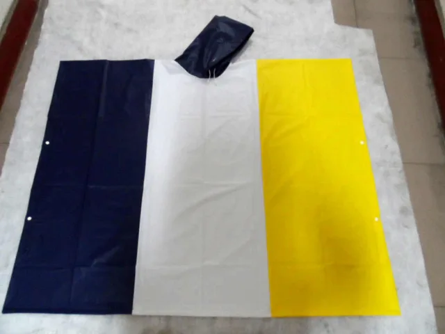 Multi-colored rainwear rain poncho