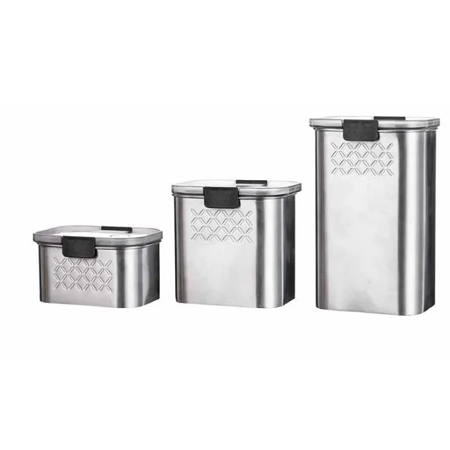 Stainless steel food storage container set of 3