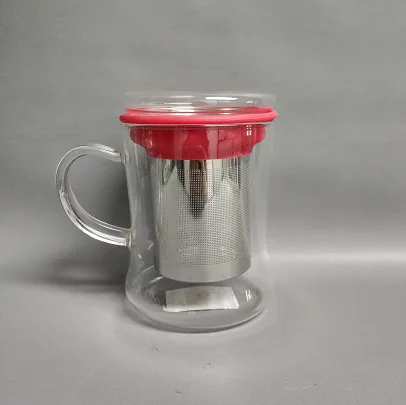 400ml Glass tea pot with glass lid and SS filter