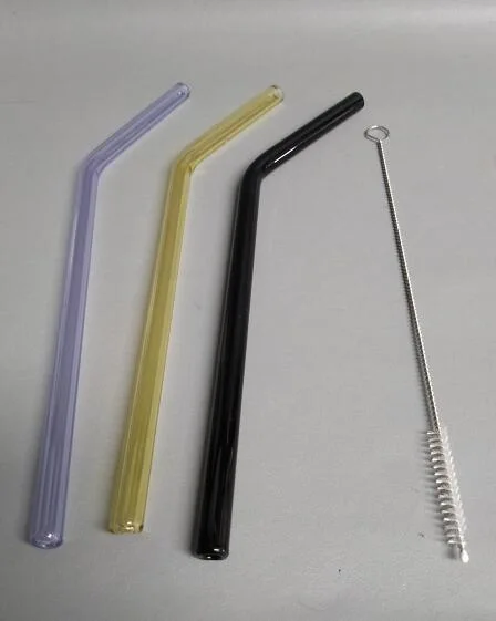 Hot selling colored borosilicate glass straw for home using
