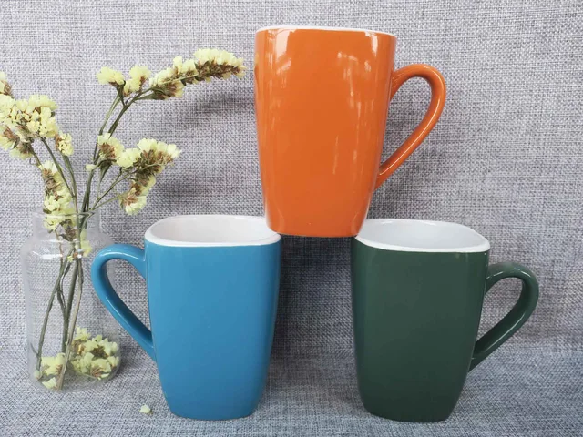 00AAA Ceramic square shape mug decal printed promotion gift cup