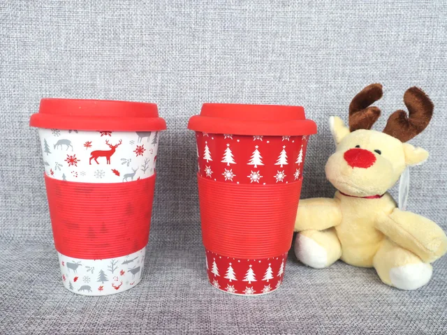0101-A ceramic mug with cover travel camping promotion gift cup