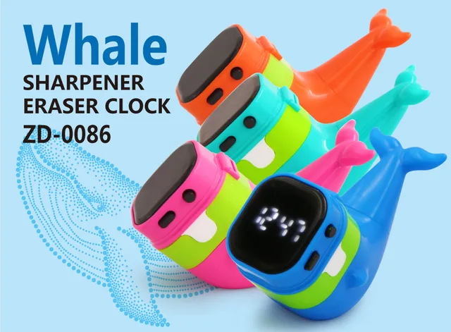 ZD-0086 'whale' eraser and sharpener combo