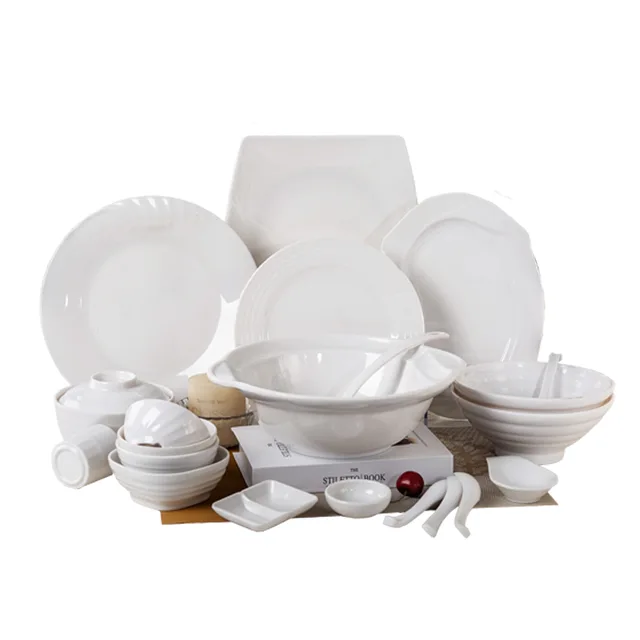 New western style white restaurant melamine dinner set