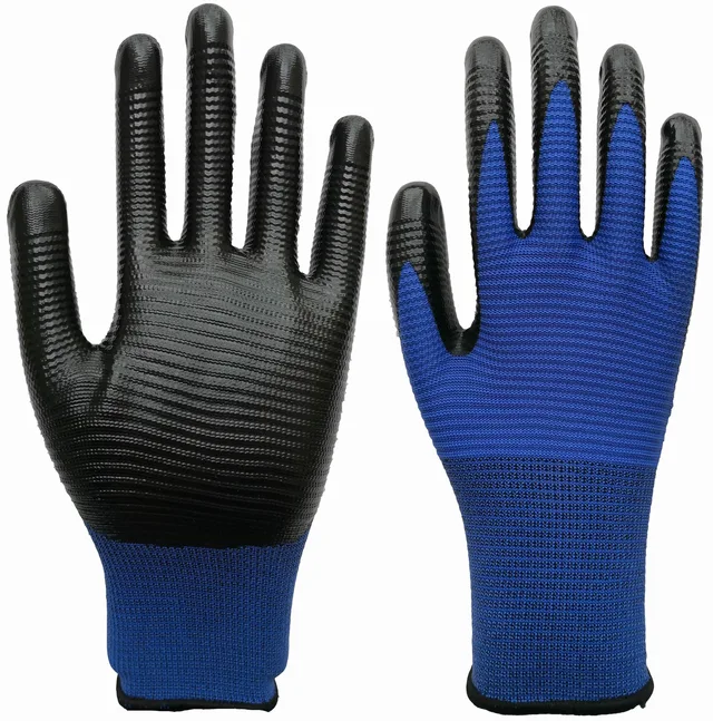 U3 Nitrile palm coated safety gloves with polyester lining