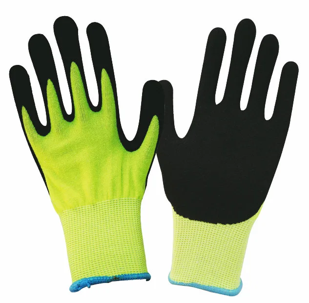 Cut-resistant Gloves with high visible yellow HPPE liner